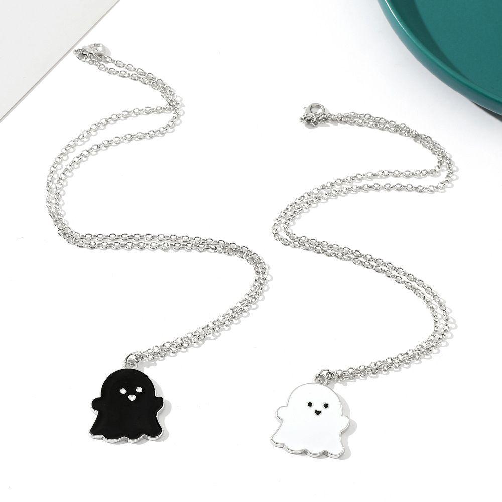 Unique Chain Couple Kids Gift Halloween Women Necklace Cartoon Necklace Zinc Zinc Alloy Ghost Key Chain