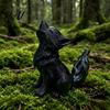 Stable Tabletop Accessory 3D Printing Ornament Howling Moon Wolf Figurine Eco-friendly PLA Figurine Matte Finish Desktop Sculpture for Home