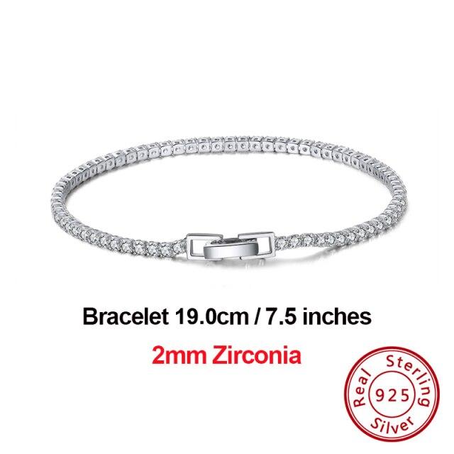 4mm Round Cut Tennis Bracelet In 925 Sterling Silver White Gold Woman Men Bracelets Bangle Jewelry Hand Chain Sb94