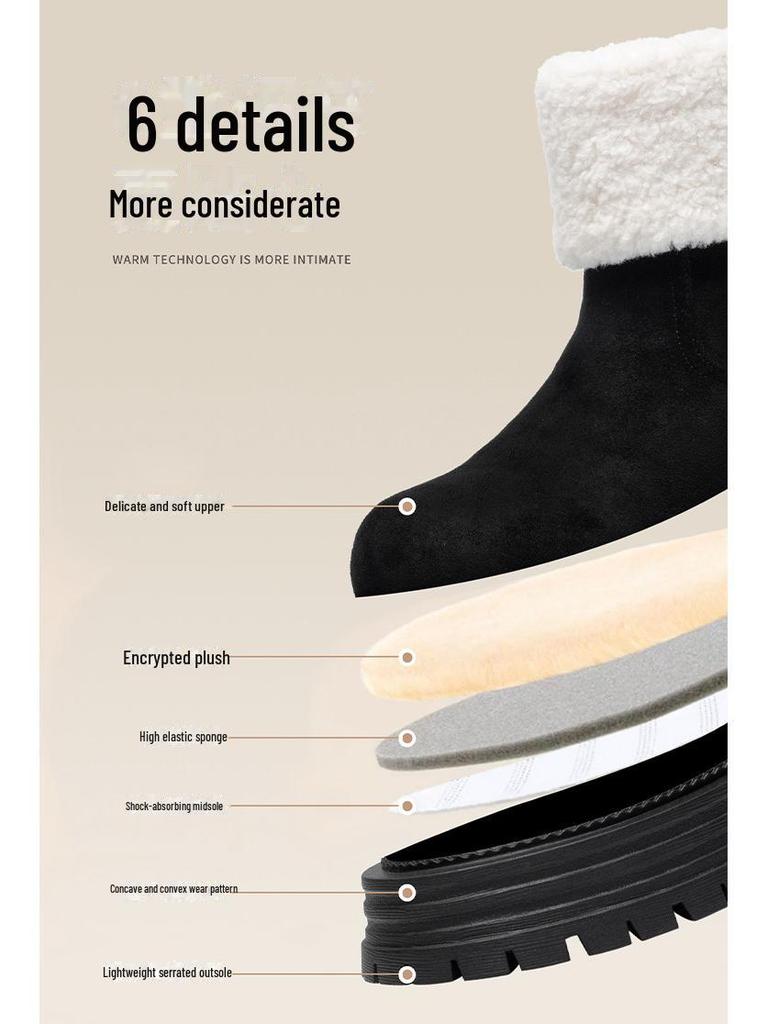 ZHR Zeze Women's Long Tube Velvet Snow Boots, Warm Dual-Style Cotton Shoes, 2024 Winter Fashion, Non-Slip Design.