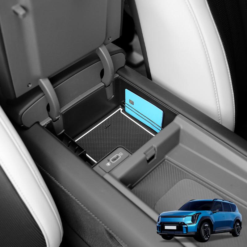 For Kia EV9 2024 2025 Special Center Storage Box Console Armrest Organizer Water Cup Double Layer Storage Box Accessories