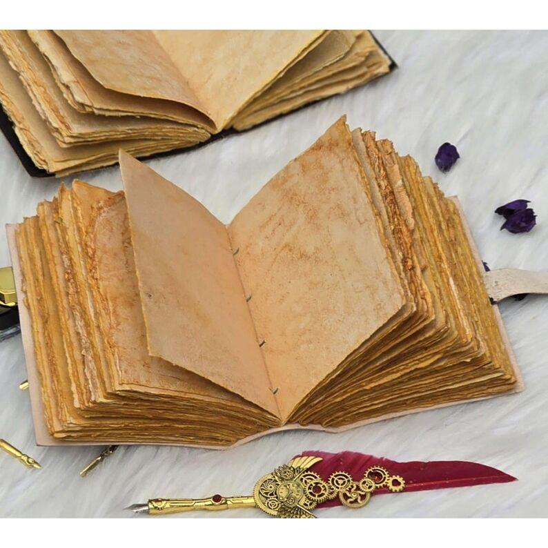 Celestial Tree of Life Journal Vintage Lock Diary with Moon Phases | Handmade Spellbook, Grimoire, Witchcraft Notebook, Book of Shadows