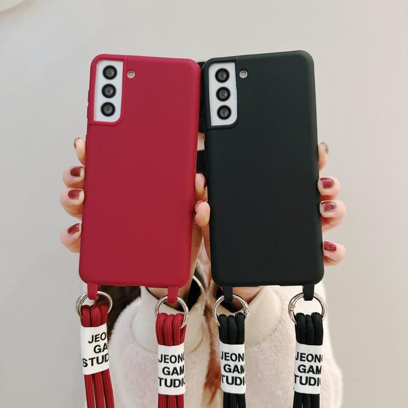 Чехол-ремешок для Samsung Galaxy S23 Ultra S21 S20 FE A54 A34 A14 S24 S22 Plus Наплечный Crossbody Шнурок-ремешок на шею Силиконовый чехол