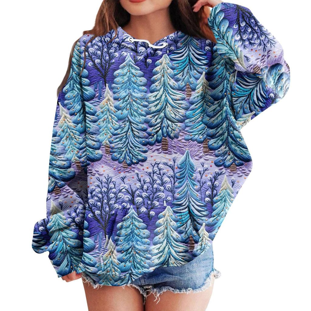 Детские толстовки с капюшоном, свободные рождественские принты, спортивная рубашка с капюшоном, модная спортивная рубашка