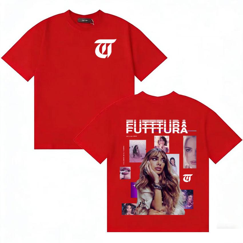 hot Singer TINI Futtura 2026 fashion album merch Unisex Tshirts Unisexs Womens Short Sleeve streetwear High Quality Oversized Tees