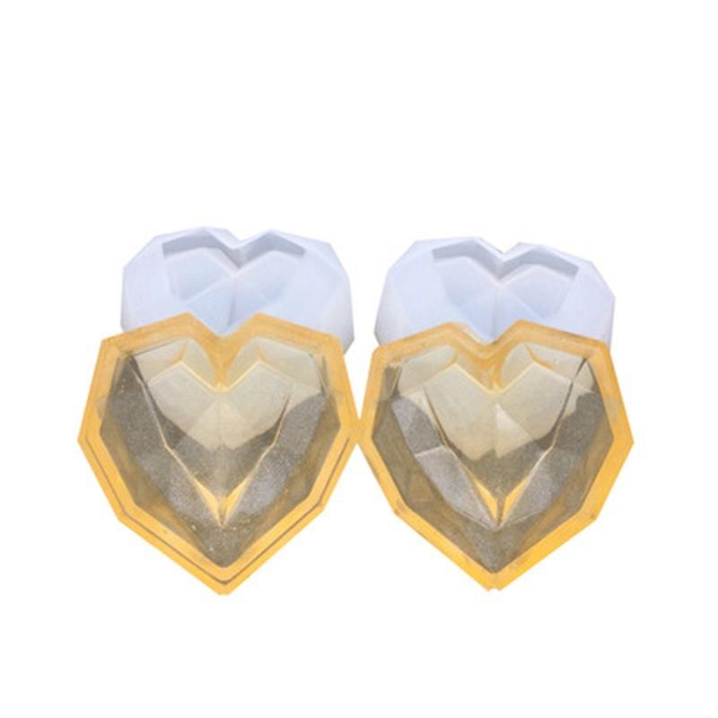 Heart Design Box Mold Jewelry Box Mold Plaster Concrete Silicone Mold Cement Container Molds