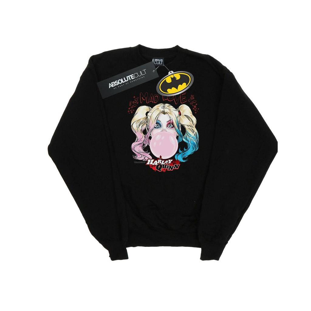 DC Comics Mens Harley Quinn Mad Love Sweatshirt