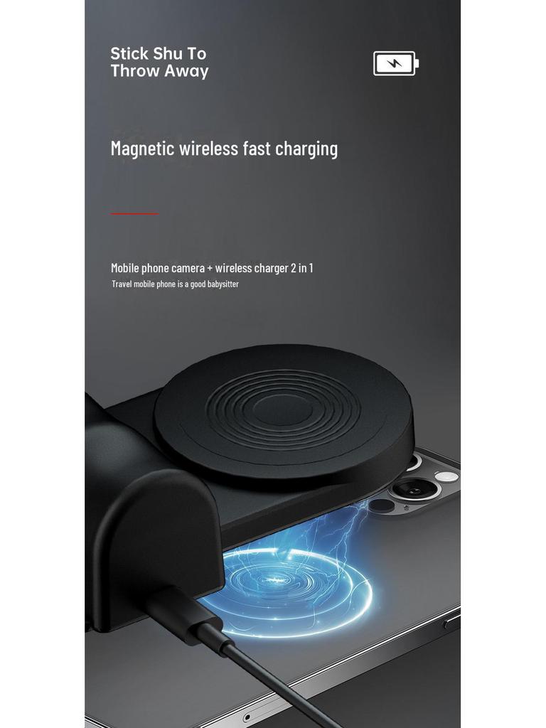 Magnetic 3-in-1 Bluetooth Phone Stabilizer with Wireless Charging