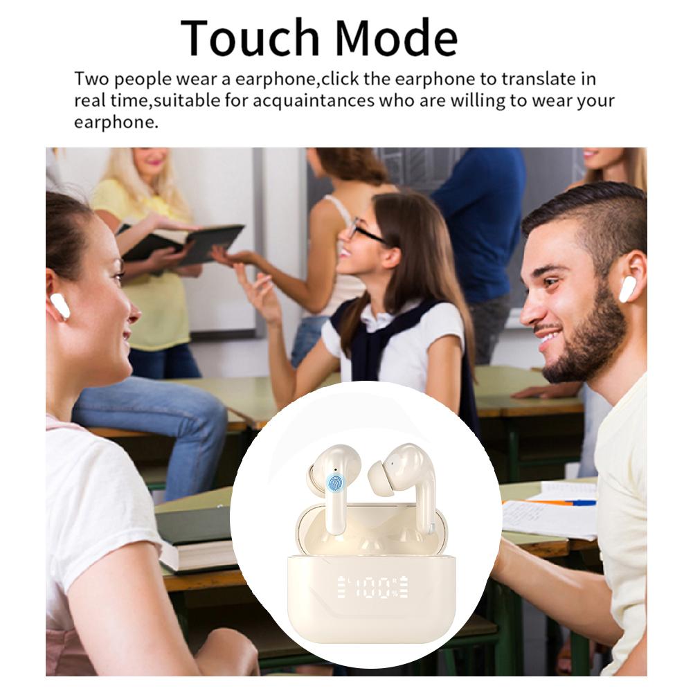 Новые наушники-вкладыши AI Translation, портативные ANC, шумоподавляющие переводчики, 144 языка, беспроводные наушники BT для переводчиков в реальном времени