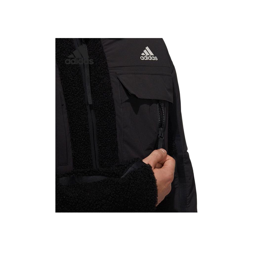 adidas Спортивная теплая повседневная куртка на молнии с капюшоном, мужские куртки, черная H13792