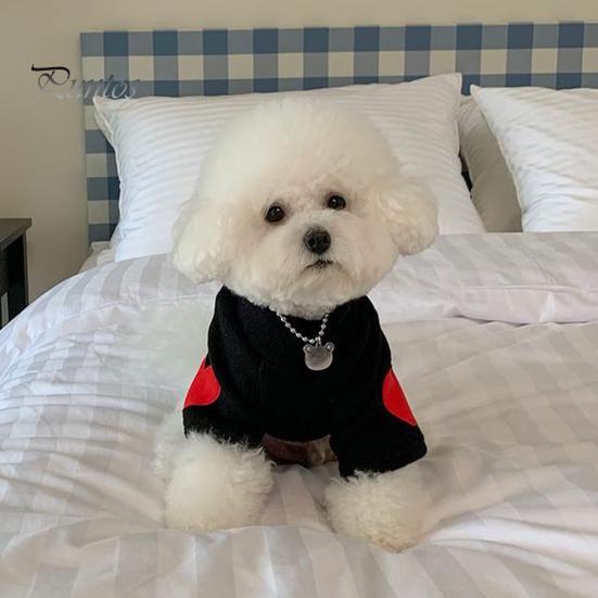 Pet Pullover Fashionable Love Pattern Dog Shirt Comfortable Warm Cat Two-Legged Clothing Pet