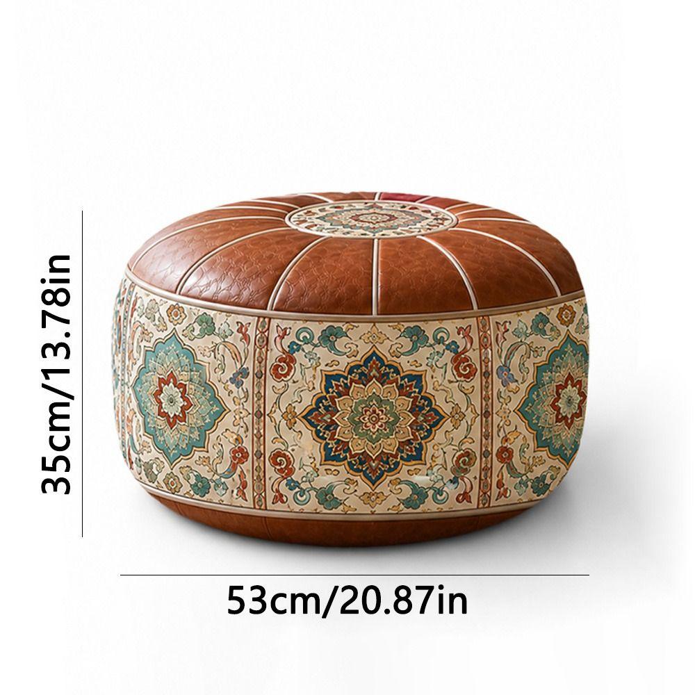 PU Leather Ottoman Pouf Foldable Storage Ottoman New Floor Seat Cushion Multipurpose Storage