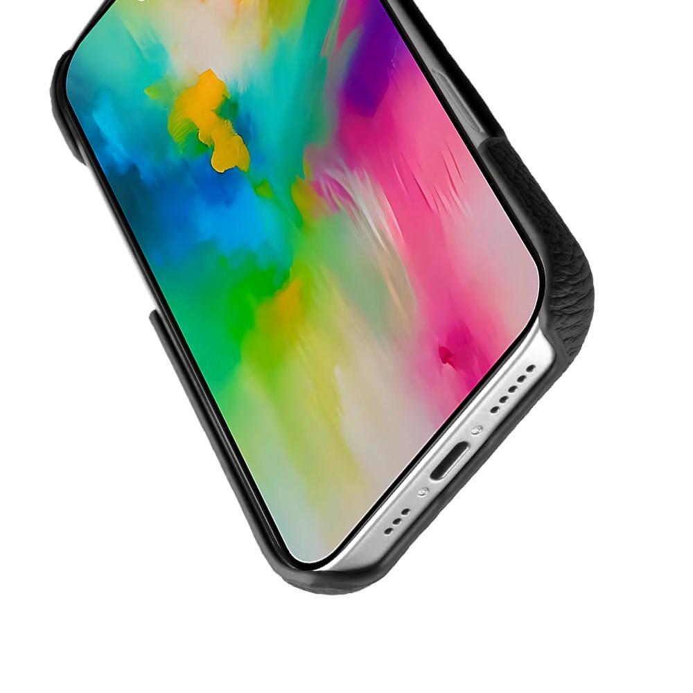 MELKCO Чехол для iPhone 16 из натуральной коровьей кожи, ПК чехол для телефона, совместимый с MagSafe