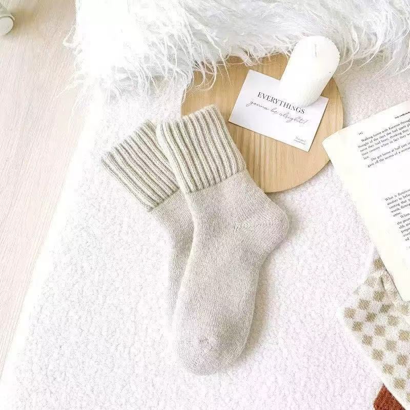 5 Pairs Winter Thickened Wool Socks Women's Breathable Comfortable Plush Low Tube Snow Socks Korean Warm Cashmere Socks