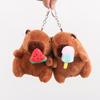 Creative Strawberry Watermelon Ice Cream Capybara Plush Toy Pendant Keychain For Kids Gift