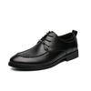 Fashion High End Brand Men's Leather Casual Shoes Interview Conference Business Dress Shoes Simple Lace Up Men's Groom's Wedding Shoes