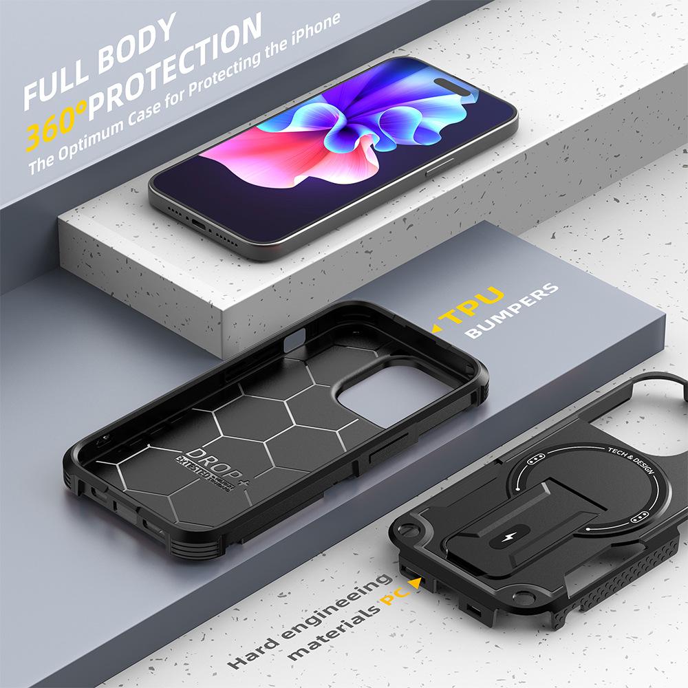 Бронированный магнитный чехол для телефона для iPhone 11 12 14 16 Pro 16 15 14 13 12 Pro Max для Samsung S21 A35 A36 S22 S23 S24 Ultra FE Высококачественный противоударный чехол
