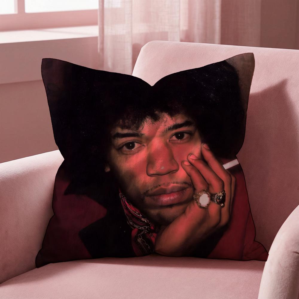 Чехол на подушку SingerJ-Jimi H-Hendrix, Универсальный чехол для подушки для дома и автомобиля - Двусторонний, Мягкий и прочный для ежедневного использования