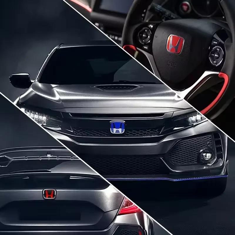 For Honda Car Grille Logo Rear Trunk Sticker Accessories FIT 2014 Legend Accord Civic 8th 9th 9.5th 10th HRV CRV Freed Pilot NSX