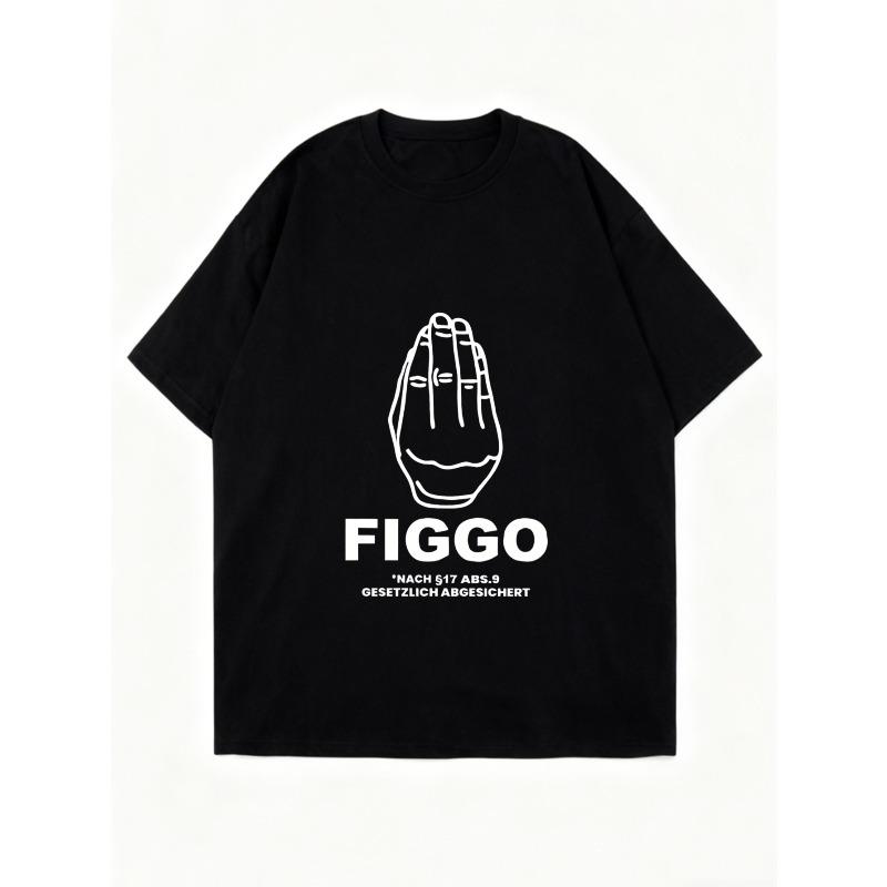 Футболка оверсайз черная с принтом руки Figgo и текстовым заявлением, графическая футболка для повседневной носки, уличная мода, унисекс топ