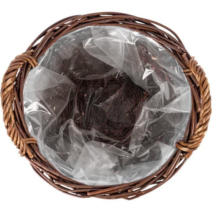 Creative Home Pot de Fleurs en Osier Foncé | Hauteur 30 cm | Tissé à la Main | Protection Intérieur | Pot de Fleurs Rangement