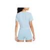 Nike Dri-Fit Solid Logo Round Neck Short Sleeve T-Shirt Women Tops Blue DD4922-494