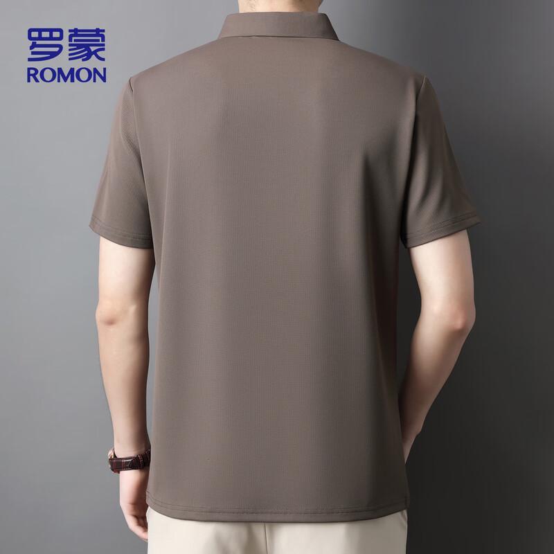 ROMON Men's Ice Silk Short Sleeve Polo Shirt