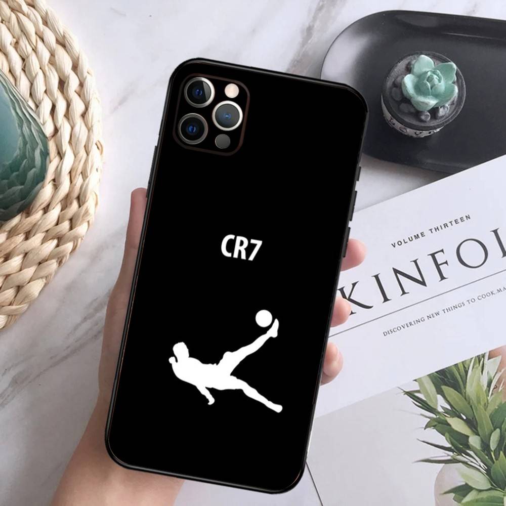 Футбольный C-CR7 R-RonaldoS-S Чехол для телефона Для iPhone 16,15,14,13,12 Mini 11 Pro XR,X,XS,MAX 7,8 Plus Силиконовый чехол Мягкий Черный