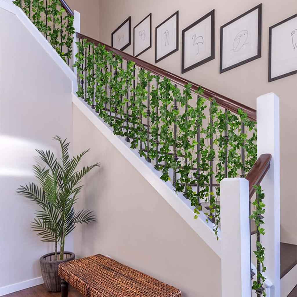 Поддельный зеленый плющ Искусственное комнатное растение Натуральный на ощупь Водонепроницаемый С железной проволокой Высокая прочность Искусственный лист Листья Искусственная глициния Ветка Лоза Растение