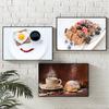 Food Painting Wheat Bread Coffee Wall Art Picture Kitchen Decor Nordic Posters and Prints Tableware Wall Painting Canvas Art