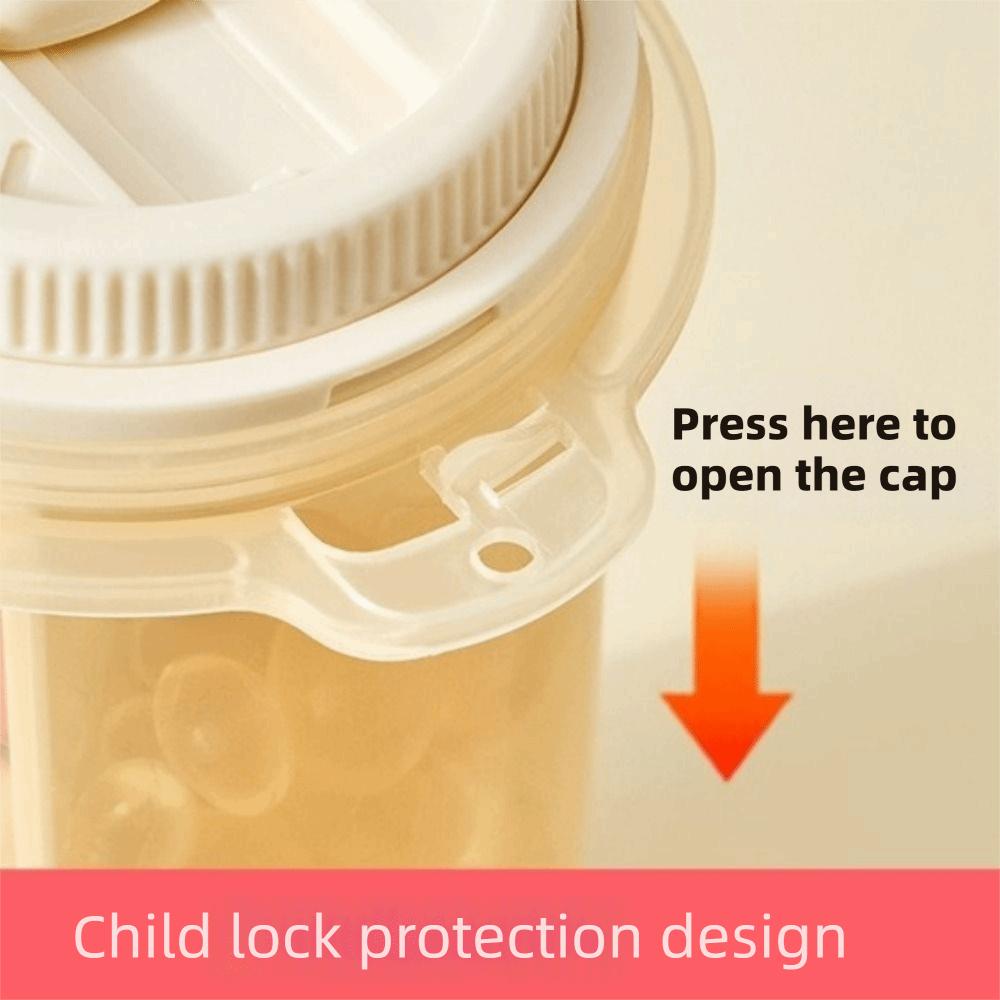 Portable 4 Grids Pill Box Sealed Pill Storage Box Portable Pill Dispenser for Home