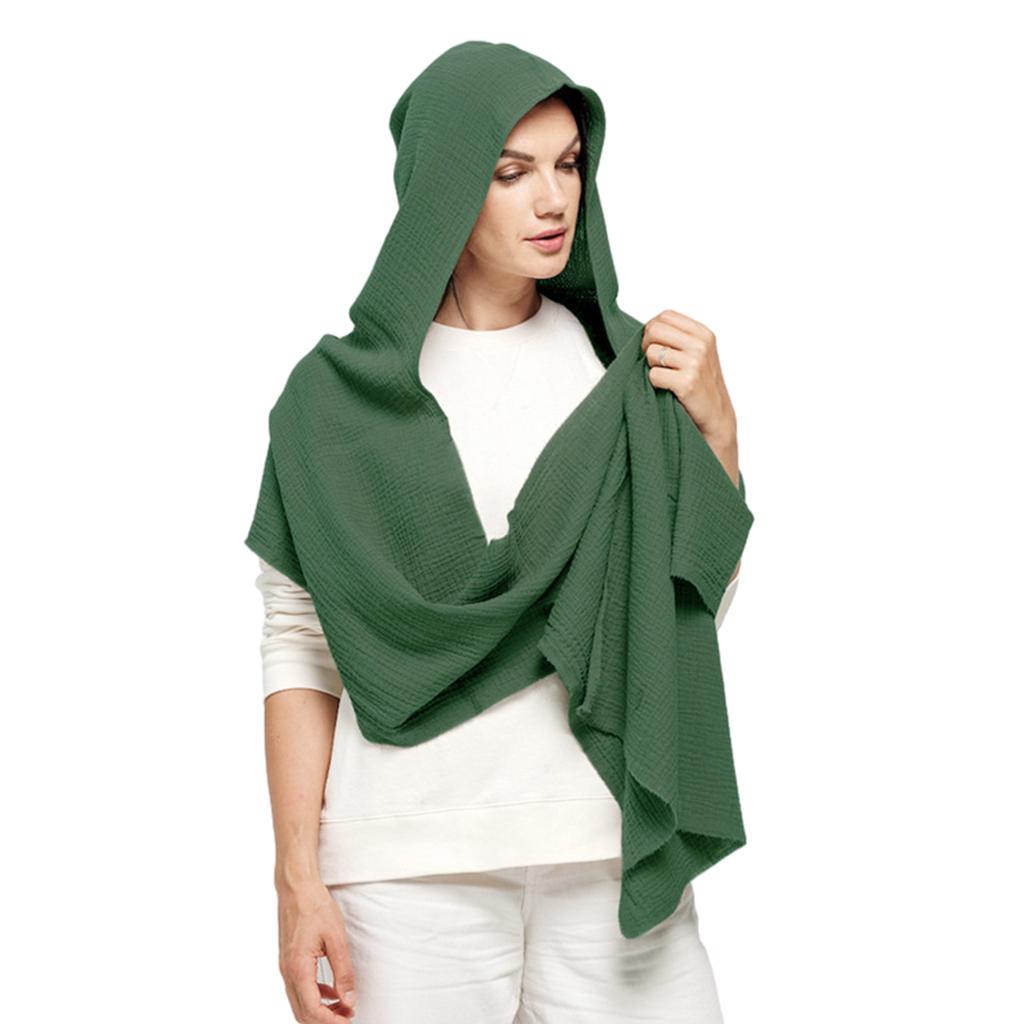 Набор шарф-капюшон 2 в 1 для женщин и подростков, зимняя хлопковая шапка-пуловер, осенний теплый шарф для взрослых, подарок для девушки