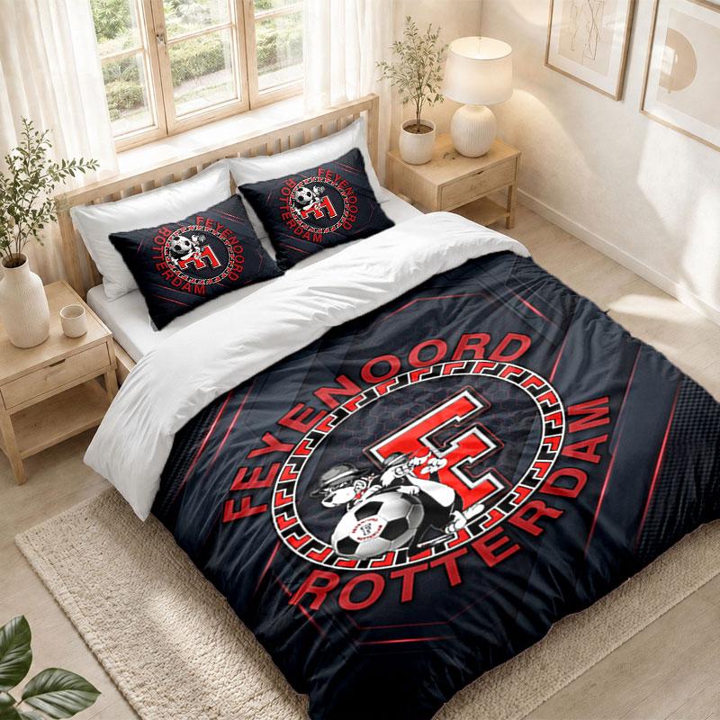 Bedding Set 1 Duvet Cover 2 Pillowcases Feyenoord Print Bedroom Home Decoration