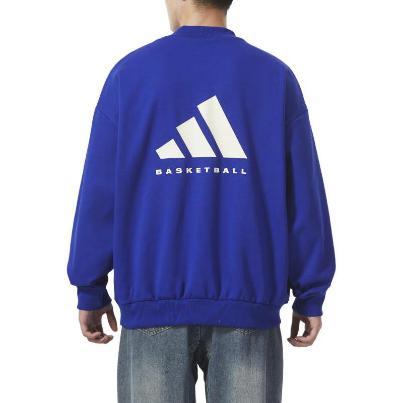 adidas Повседневная толстовка с круглым вырезом и логотипом, топы унисекс, синий IX1963