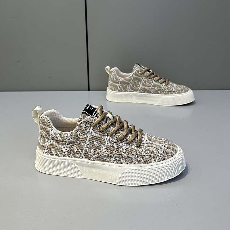 Мужская обувь, летняя, новая, дышащая, парусиновая обувь, подходящая по цвету, универсальная, увеличивающая рост, спортивная и повседневная, низкая, мужская модная обувь