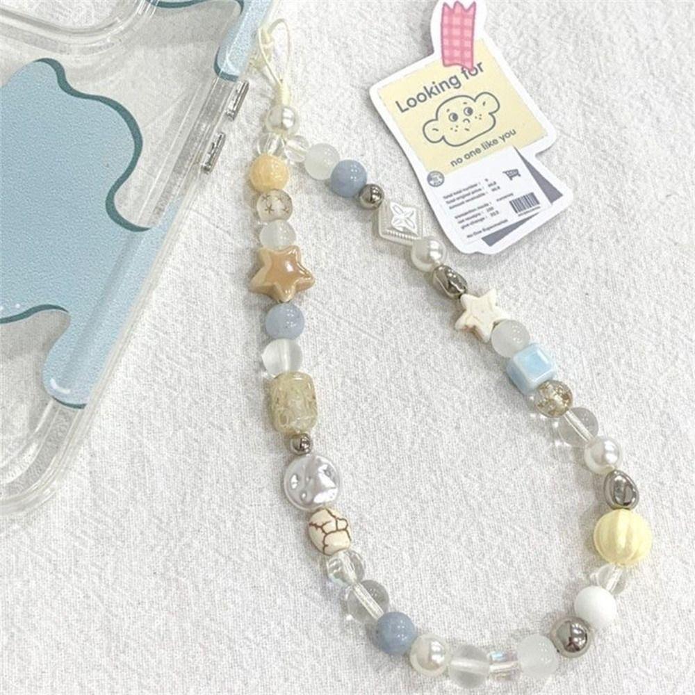Hanging Cord Beaded Phone Chain Phone Charms Mobile Lanyard Trendy Pendant Phone Strap Women Girls