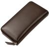 RATOM Длинный кошелек из натуральной кожи из натуральной овчины для мужчин, (100% кожа) (Темно коричневый)