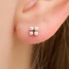 Пирсинг-гвоздик с жемчугом в виде клевера 14K RA25D12K
