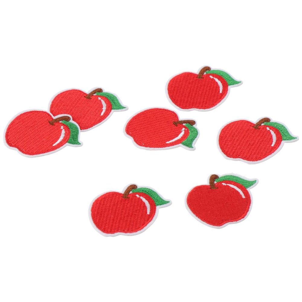 20 Pieces Polyester Red Apple Patches Apple Shape Cute Fruit Sew on/Iron On Patches Women