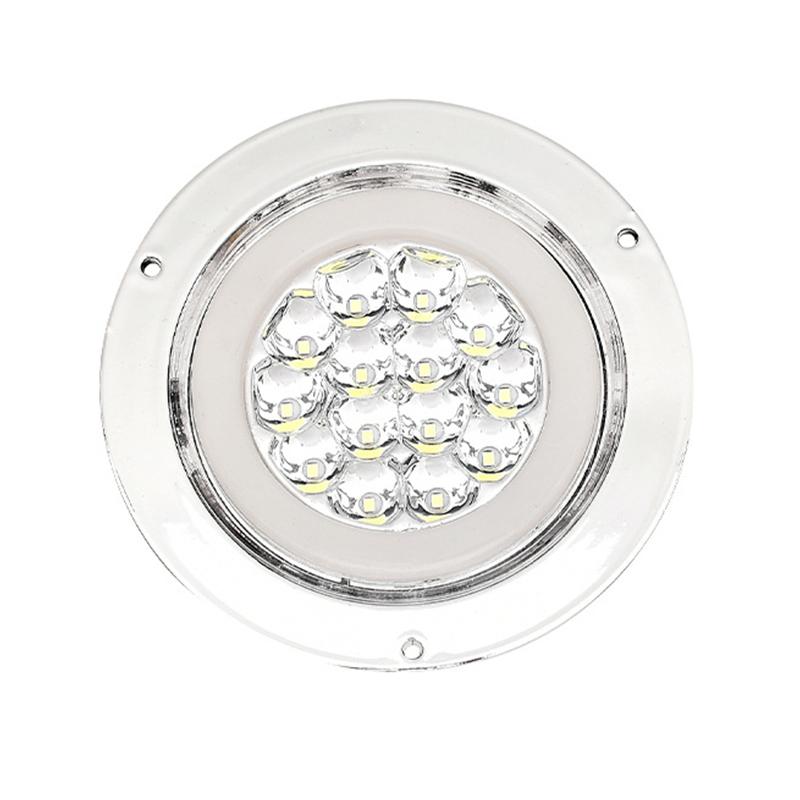 10-30V Hot Selling 4 Inch Round LED Indicator Tail Stop Reverse Flashing Light for Truck Trailer Rear Lamp with Chrome Grommet