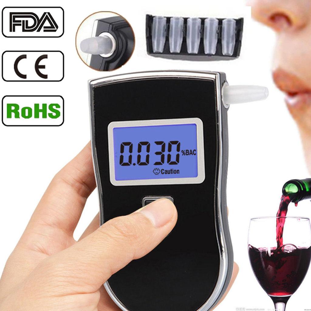 Professional Portable Semi-Conductor Sensor Digital Alcohol Tester with 10 Mouthpieces