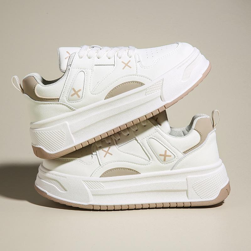 Весна Новые Маленькие Белые Туфли Женские Студенческие Спортивные и Повседневные Кеды Уличная Обувь Толстая Подошва