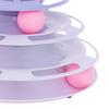 Cat Toy Roller 3 Levels Antislip Base Easy To Clean Interactive Turntable Track Toy for Batting Chasing Swatting Purple
