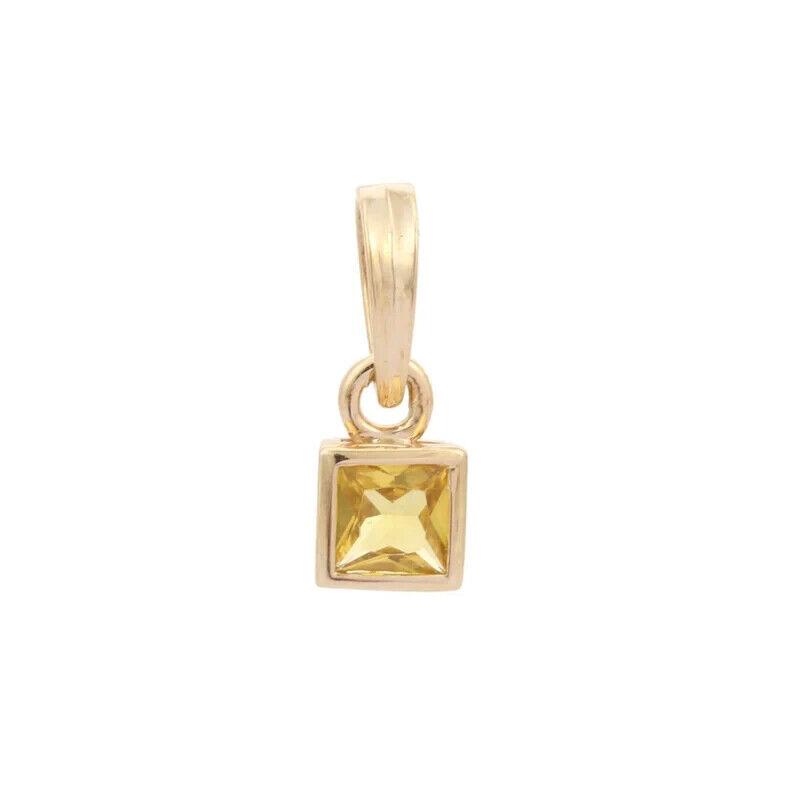 yellow sapphire pendant - 14K solid gold Gemstone pendant - Sapphire pendant