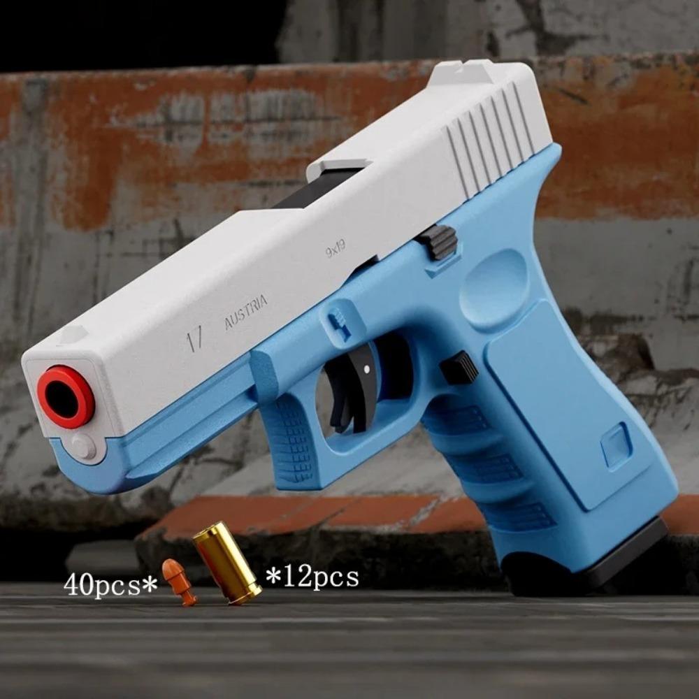 Автоматический пистолет для стрельбы мягкими пулями Shell Throwing G17 с отдачей, игрушка для спортивной стрельбы на открытом воздухе, рождественский подарок для детей