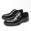 Мужские туфли-броги из кожи большого размера с резной пряжкой - Формальные и повседневные туфли-монки