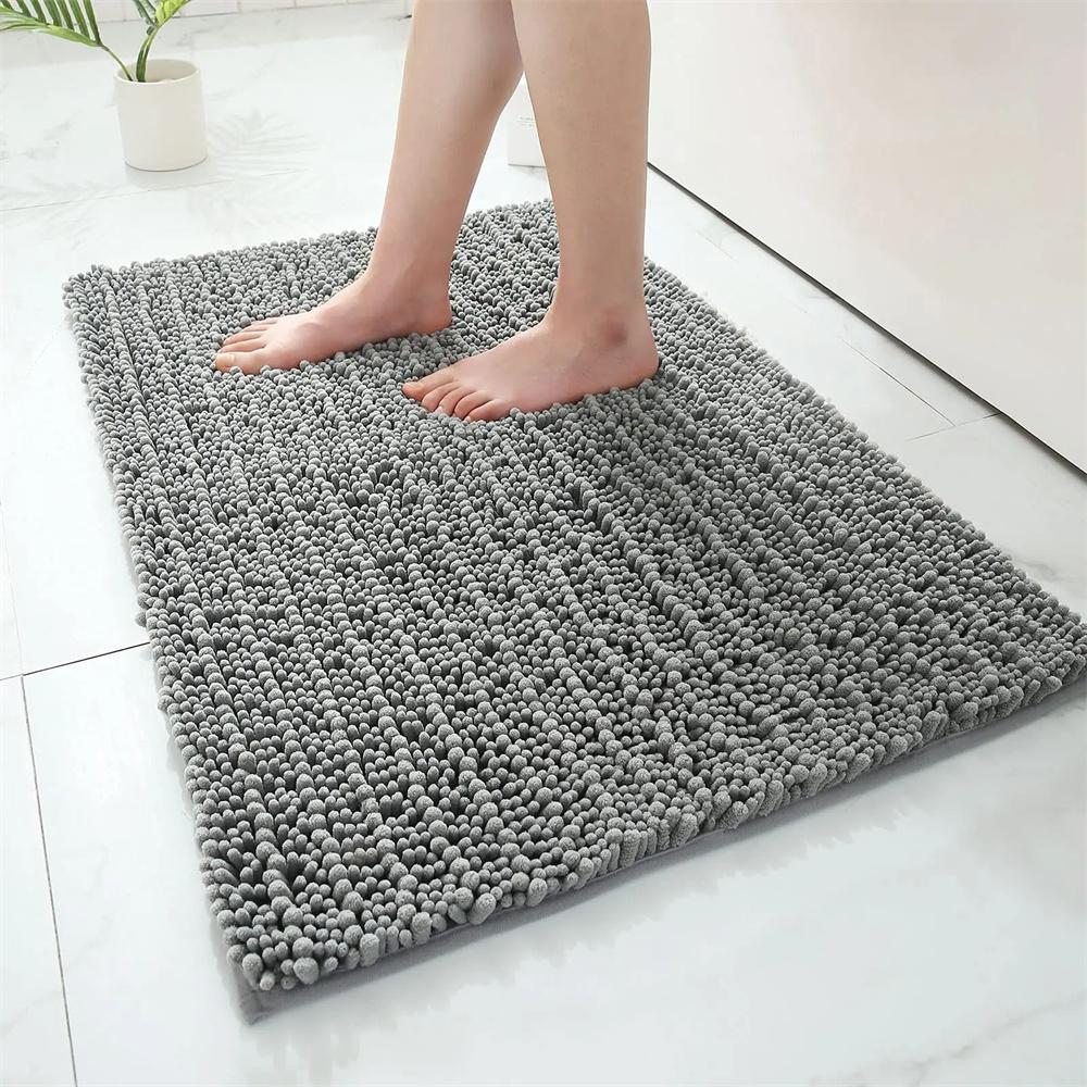 Olanly Super Absorbent Bathroom Rug Luxury Chenille Bath Mat Plush Non-slip Shower Mat Bathroom Carpet Welcome Deal Floor Mats