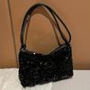 Sequins Ladies Shoulder Bag, Fashion Casual Small Square Handbag with Shoulder Strap Multifunctional Evening Purse