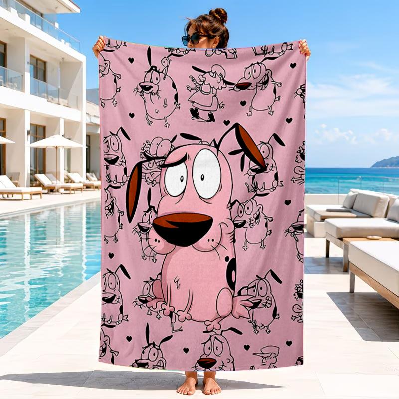 Pink dog In The Garden Beach Towel, Microfiber Beach Towel, Perfect For Pool, Beach, Travel, Home Decor Beach Party Fan gifts