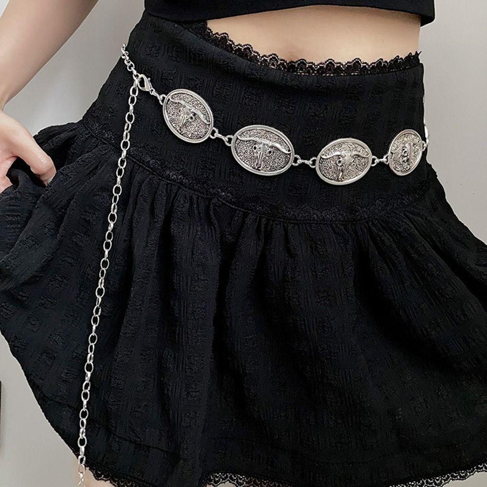 Flower Metal Waist Chain Vintage Ethnic Style Belt Trendy Bohemian Style Waistband Women
